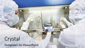  Presentation with material science - Amazing slide set having hazard virus material at microbilogy backdrop and a lemonade colored foreground