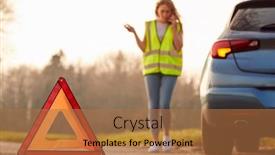  Presentation with hazard - Slide deck with hazard-warning-triangle-sign background and a coral colored foreground