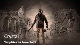  Presentation with hazard - Slide deck having hazardous - hazard menace man background and a tawny brown colored foreground