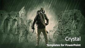  Presentation with hazard - Presentation design with hazardous - hazard menace man background and a dark gray colored foreground