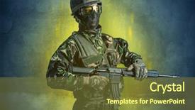  Presentation with hazard - Slide set featuring hazardous - hazard menace soldier background and a tawny brown colored foreground