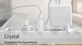  Presentation with power energy - PPT theme consisting of hazardous energy - loaded power strip background and a  colored foreground