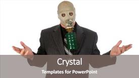  Presentation with pollution waste - Slide deck enhanced with nuclear biohazard - professional business man background and a gray colored foreground