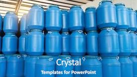  Presentation with lube oil - Amazing presentation theme having lube oil - blue plastic barrels contain backdrop and a teal colored foreground