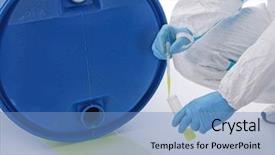  Presentation with chemical - Presentation theme consisting of sampling dangerous chemical liquid leak background and a teal colored foreground