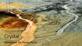  Presentation with hazardous materials - PPT theme having hazardous materials - nature pollution of a copper background and a yellow colored foreground