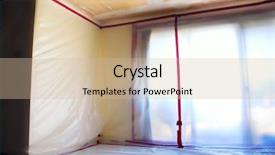  Presentation with clear - PPT theme featuring hazmat - room covered with clear plastic background and a soft green colored foreground