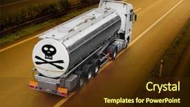  Presentation with tanker truck - Theme consisting of hazardous materials - tanker truck with toxic content background and a tawny brown colored foreground