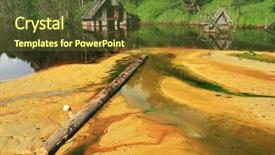  Presentation with copper mine - Cool new slide set with hazardous materials - water pollution of a copper backdrop and a tawny brown colored foreground