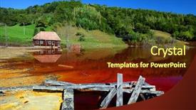  Presentation with hazardous materials - Slides featuring hazardous materials - water pollution of a copper background and a tawny brown colored foreground