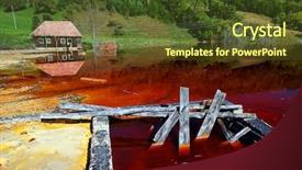  Presentation with hazardous materials - Slide set featuring hazardous materials - water pollution of a copper background and a tawny brown colored foreground