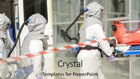  Presentation with team building - Colorful slides enhanced with hazmat - hazardous material medical team backdrop and a soft green colored foreground