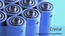  Presentation with hazardous waste - Audience pleasing PPT theme consisting of hazardous waste detail - batteries backdrop and a light blue colored foreground