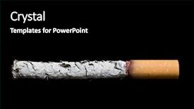  Presentation with burnt - Cool new PPT theme with hazardous waste detail - cigarette macro - burnt up backdrop and a  colored foreground