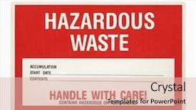  Presentation with hazardous waste - Audience pleasing PPT theme consisting of hazardous waste sign against white background backdrop and a lemonade colored foreground