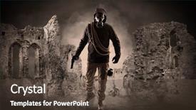  Presentation with hazard - Presentation theme with hazards - hazard menace man background and a tawny brown colored foreground