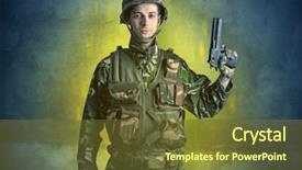  Presentation with hazard - Slide set enhanced with hazards - hazard menace soldier background and a tawny brown colored foreground