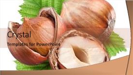  Presentation with fall leaves border white - Amazing slide deck having hazelnut - filberts with leaves isolated backdrop and a coral colored foreground