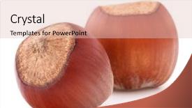  Presentation with nut - Presentation design with hazelnut-or-filbert-nut-isolated background and a lemonade colored foreground