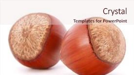  Presentation with nut - Colorful presentation design enhanced with hazelnut-or-filbert-nut-isolated backdrop and a lemonade colored foreground