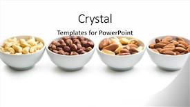  Presentation with hazelnuts - Slides consisting of hazelnuts almonds cashew and brazil background and a white colored foreground