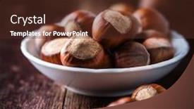  Presentation with hazelnuts - Slide deck featuring hazelnuts-in-a-small-bowl background and a tawny brown colored foreground
