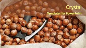  Presentation with hazelnuts - Slide set having hazelnuts in a white sack background and a tawny brown colored foreground