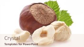  Presentation with hazelnuts - Slides with hazelnuts-in-closeup-with-leaf background and a lemonade colored foreground