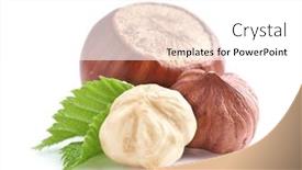  Presentation with hazelnuts - PPT theme with hazelnuts-in-closeup-with-leaves background and a white colored foreground