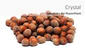  Presentation with hazelnuts - Presentation theme with hazelnuts isolated - big group background and a white colored foreground