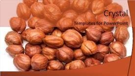  Presentation with maroon and white - PPT theme enhanced with hazelnuts isolated on the white background and a red colored foreground