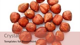  Presentation with hazelnuts - Amazing slides having hazelnuts isolated on white background backdrop and a coral colored foreground