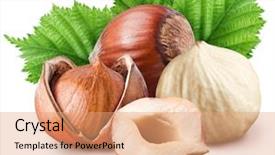  Presentation with path - Beautiful slides featuring hazelnuts isolated with filbert leaves backdrop and a coral colored foreground