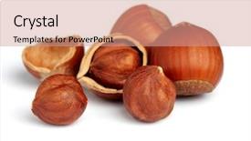  Presentation with hazelnuts - Amazing presentation theme having hazelnuts on a white background backdrop and a coral colored foreground