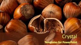  Presentation with hazelnuts - Presentation featuring hazelnuts-on-the-dark-background background and a tawny brown colored foreground