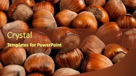  Presentation with hazelnuts - Presentation theme consisting of hazelnuts-on-the-dark-background background and a tawny brown colored foreground