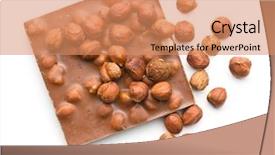  Presentation with white chocolate - Cool new presentation design with hazelnuts on white background backdrop and a coral colored foreground