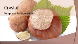  Presentation with popcorn kernel - Theme having hazelnuts with kernel in closeup background and a  colored foreground