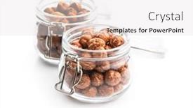  Presentation with hazelnuts - Colorful PPT theme enhanced with hazelnuts-with-sugar-icing backdrop and a white colored foreground