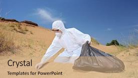  Presentation with sand samples - Slide deck having open pocket watch and chain background and a light gray colored foreground.