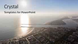  Presentation with aerial view of cape town - Cool new PPT theme with hazy - aerial view of afternoon sun backdrop and a light blue colored foreground