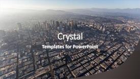  Presentation with smog - Beautiful PPT theme featuring hazy - aerial view of urban smog backdrop and a dark gray colored foreground