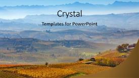  Presentation with chocolate hills bohol - Beautiful PPT theme featuring hazy - autumnal vineyards and foggy hills backdrop and a light blue colored foreground