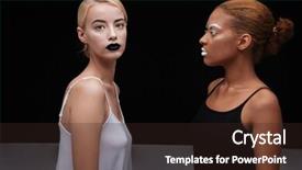  Presentation with black women - Cool new PPT layouts with hazy - beautiful african and caucasian young backdrop and a  colored foreground