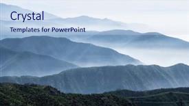  Presentation with ridges - Beautiful theme featuring hazy - layers of misty ridges backdrop and a sky blue colored foreground