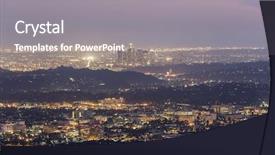  Presentation with downtown los angeles - Audience pleasing presentation design consisting of hazy dusk nightfall above pasadena and downtown los angeles backdrop and a gray colored foreground