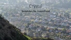  Presentation with mountaintop - Presentation theme featuring hazy-mountaintop-view-of-suburban background and a light gray colored foreground