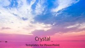  Presentation with sunset - Colorful PPT theme enhanced with image of a nice pastel collage original painting backdrop and a soft green colored foreground