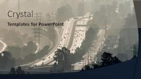  Presentation with los angeles - Slides having hazy-smoggy-view background and a mint green colored foreground