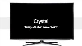  Presentation with monitor stakeholder - Cool new presentation theme with hd - monitor isolated on white backdrop and a  colored foreground